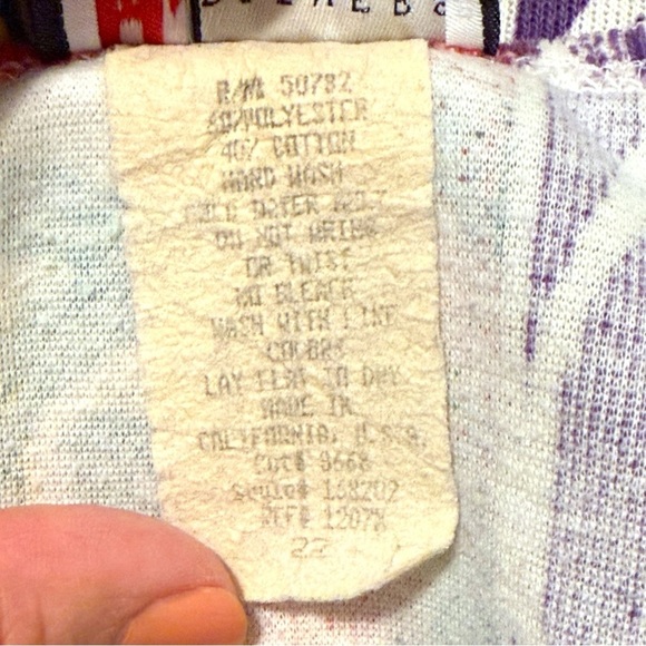 Vintage Headliners for Women Oversized Shirt 80s Geometric Abstract Print XXL - Picture 5 of 5